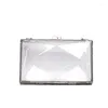 イブニングバッグボックスの形状透明な女性のハンドバッグ高品質のアクリルゼリーバッグラグジュアリー太いチェーントートパーティークラッチ小さな正方形の財布