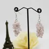 Orecchini pendenti 1 paio Moda romantica etnica Rosa rosa cristallo 6 cm lunghi gioielli fatti a mano Pendientes Brincos per le donne Ragazze