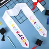 Halsdukar Emfodra bokstäver Design Fabric Graduation Stole Happy Party Accessory Sash för småbarn