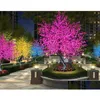 Dekoracje ogrodowe LED Cherry Blossom Dekoracje ogrodowe Tree Light 864pcs BBS 18m Wysokość 110220VAC Siedem kolorów dla opcji deszczowych DHREC