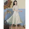 Etnik Giyim 2024 Yaz Retro Geliştirilmiş Çin qipao Kız Zarif Cheongsam Genç Tarz Edebiyat Giyim Partisi Performansı Günlük Elbiseler