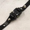 Pulseiras pretas alyx fivela pulseira masculina mulher 1:1 melhor qualidade couro de vaca 1017 alyx 9sm pulseiras clássico botão de metal de imprensa