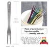 Camp Kitchen tito 3st/set utomhus titanfruktgaffel Set Eco Friendly Kitchen Titanium Fruit Stick Dessert Forks Tablar Bestämningsverktyg YQ240123