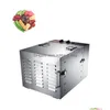 Autres Cuisine Bar à manger 10 plateaux Déshydrateur alimentaire Séchoir à fruits Légumes PP Équipement de cuisine en acier inoxydable Livraison directe Accueil Ga Dhguq