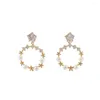 Dangle Earrings Lanfloraファッションジルコンリース女性パール銅合金工場バルク卸売価格