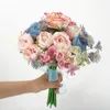 Fiori decorativi 1 confezione di testa di fiore di seta artificiale margherita rosa blu per composizioni floreali fai da te bouquet di lancio di nozze confezione di materiale borsa da presa