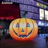 Tête de citrouille gonflable géante d'Halloween, personnalisée de haute qualité, 6m, 20 pieds, avec décoration de ballon lumineux LED, vente en gros