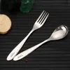 Camp Kitchen Tiartisan Pure Titanium Spoon Fork Cutlery Set Lightweight Dinner Cutlery Outdoor Picnic Tableware Polished Spoon Fork Ta8118P YQ240123