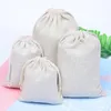 Storage Bags 20Pcl/Lot Big Sizes Drawstring Natural Cotton For Wedding Party Christmas Tree Decoration And Home Kitchen Food Tool Stora