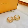 Golden Women Men JewLery Gold Hoop Earring Retro Ring Pendant F Engagement Ear Stud Designer örhängen smycken 2024