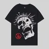 American Fashion Brand Hellstar Abstract Body Adopts Fun Skull Print Vintage High Quality Double Cotton Designer Casual Short Sleeve T-shirts för män och kvinnor S-XXXL