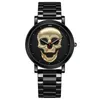 Women's fashion casual skull stainless steel high-grade steel with waterproof quartz watch