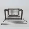 Sacs de soirée Sac à cage élégant Clear Hallow Out Iron Mesh Bandoulière Caged Embrayage Bourse pour les femmes