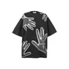 Vintage T-shirt Grunge Hip Hop Hand Palm Graphic Print Washed Tshirt Streetwear 2024 Men Harajuku Punk Gothic Loose Shirts Tops