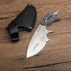 SAR G2523 Survival Straight Knife D2 Satin Blade Full Tang G10 Handle Outdoor Camping Vandring Fiske Fixade bladknivar med lädermantel