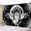 Tapisseries Grande Tapisserie Blanc Noir Soleil Lune Mandala Tarot Tapisseries Tenture Murale Céleste Hippie Tapis Mural Tapis Dortoir Décor