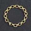 Bracelets à maillons en acier inoxydable, collier géométrique pour femmes et hommes, poli, chaîne rhombique Great Wall, ensemble de bijoux tendance, cadeau