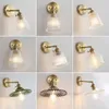 Wall Lamps Copper Glass LED Light Fixtures Bedroom Bathroom Mirror Retro Vintage Lamp Sconce Wand Applique Murale