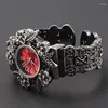 Horloges Vintage XINHUA roestvrij staal quartz voor dames mode armband horloges 3D bloem armband horloge dames cadeau