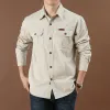 QNPQYX Высокое качество повседневные хлопковые рубашки мужские рубашки с длинными рукавами Camisa Militar верхняя рубашка размер одежды M-6XL