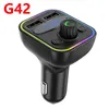 Wireless Bluetooth Car Kit Hands GRATIS TALK 50 FM Sändarmottagare Radio med Mic Bass Sound Music Player Quick Charger