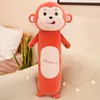 55Cm Animal Soft Strip Sleeping Cylindrical Frog Monkey Pillow Doll Creative Lazy Plush Toy Child Comfortable Pillow Doll Gift High quality