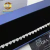 Оптовая цена стерлинговое серебро 925 Iced Out VVS Moissanite Fine Hip Hop Jewelry Heart Bracelet для женщин