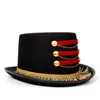 Berets Women Handmade Steampunk Top Hat Magic Bowler Punk Cosplay Black Shower Fedora Size 57CM