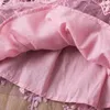 Robes de fille bébé fille vêtements décontractés pour 3-8 ans enfants fleur dentelle blanche mariage princesse rose robe nouvel an fête d'anniversaire costume pour enfant