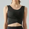 Yoga outfit Bar Women Sports Top Fitness Clothing Cross Pleated Underwear Workout Vest Running Tights Gym