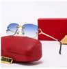 Модные дизайнерские солнцезащитные очки Carti для мужчин и женщин, модные безрамные прямоугольные солнцезащитные очки с рогом буйвола, солнцезащитные очки UV400, мужские очки Eyelgasses J660