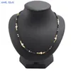 Necklaces SUNSLL Vintage Design Natural Stone Seed Beads Choker Black Gold Color Stainless Steel Necklace Fashion Charm Jewelry