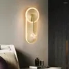 ウォールランプポストモダンライトラグジュアリーベッドルームベッドサイドシンプルな銅リビングルームとエルアイル