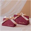 Favor Holders European Champagne Gold Triangle Wedding Candy Box Handhållen väska liten gåva Drop Delivery Wedding, festevenemang bröllop DHMVH