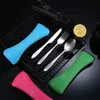 Camp Kitchen 3tpcs Steel Knifes Fork Spoon Set Family Travel Camping Cutlery Eyeful Four-Piece Ceries Lediset Set med Case for Kitchen Tools YQ240123