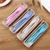 Camp Kitchen 1 ~ 10pcs مجموعة أدوات المائدة المحمولة المسككات المحمولة على طراز اليابان Straw Straw Knife Spoon Spoon Student Student Sets Kitchen YQ240123