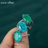 Rings JoiasHome Blue Green Paraiba Tourmaline Gemstones Women Ring With Oval Shape 10*14mm Stone Wedding Silver Fine Jewelry Size 610