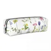 Cosmetic Bags Botanical Colorful Countryside Fowers Watercolor Cases Fun Pen Girls Boys Big Capacity Students School Pencil Box