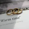 Rings Engraved Name Fashion Golden Plain Aperture Ring Women's Personalized Simple Big Size15 Gold Plated Index Finger Ring for Couple