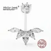 Jewelry HelloLook Maple Leaf Zircon Navel Piercing 100% 925 Sterling Silver Belly Ring for Women Body Jewelry Wedding Belly Button Ring