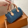 Denim designertas Vintage handtas Designer portemonnee Schoudertas met grote capaciteit Dameshandtassen Portemonnee Oude bloemen draagtassen Denim lederen crossbody portemonnee