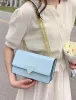 Modische Damen-Umhängetasche mit Kette, kleine quadratische Aufbewahrungsbrieftasche, diagonale Ledertasche, mehrfarbige modische Damen-Umhängetasche