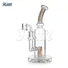 Hittn Glass Dab Rig Oil Rigs Högkvalitativ 9,5 tum American Color Glass Bong med 14 mm kvartsbangare tillbehör