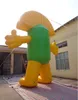 wholesale Modèle de personnage de dessin animé gonflable géant de haute qualité de 6 m 20 pieds de hauteur sourire jaune vert Ouvrez la main pour la promotion publicitaire