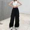 Y2K Mujeres Streetwear Techwear Cargo Coreano Harajuku Baggy Parachute Pantalones para hombres Pantalones de chándal Pantalones de pierna ancha Joggers Ropa 240123