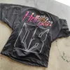 メンズTシャツHARUKU HELLSTAR特大Tシャツとメッシュプリントハイストリートジャージーブラック8メンズトップティータイムリー配達