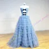 Polka dot tulle prom klänning 2k24 nyckelhål bågar ruffle slits pageant vinter formell kväll evenemang fest galla gyllene globe pris kändis klänning fuchsia blå elfenben svart