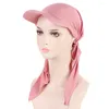 Boll Caps Women's Hats Muslim Multicolor Hijab Baseball Cap Classic Turban Hat Headscarf Sun Scarf Outdoor Brim Sunshade