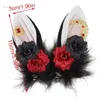 Hair Clips Animal Ears Gothic Rose For Girls Versatile Barrettes