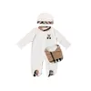 Rompers Kids Designer Romper Hat Bib Quilt Slee Bag Set Bayboy Boy Girl Long Sleeve Crew Crew Cotton Cotton Cotton衣